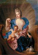 Francois de Troy Portrait of Countess of Cosel with son as Cupido. oil painting artist